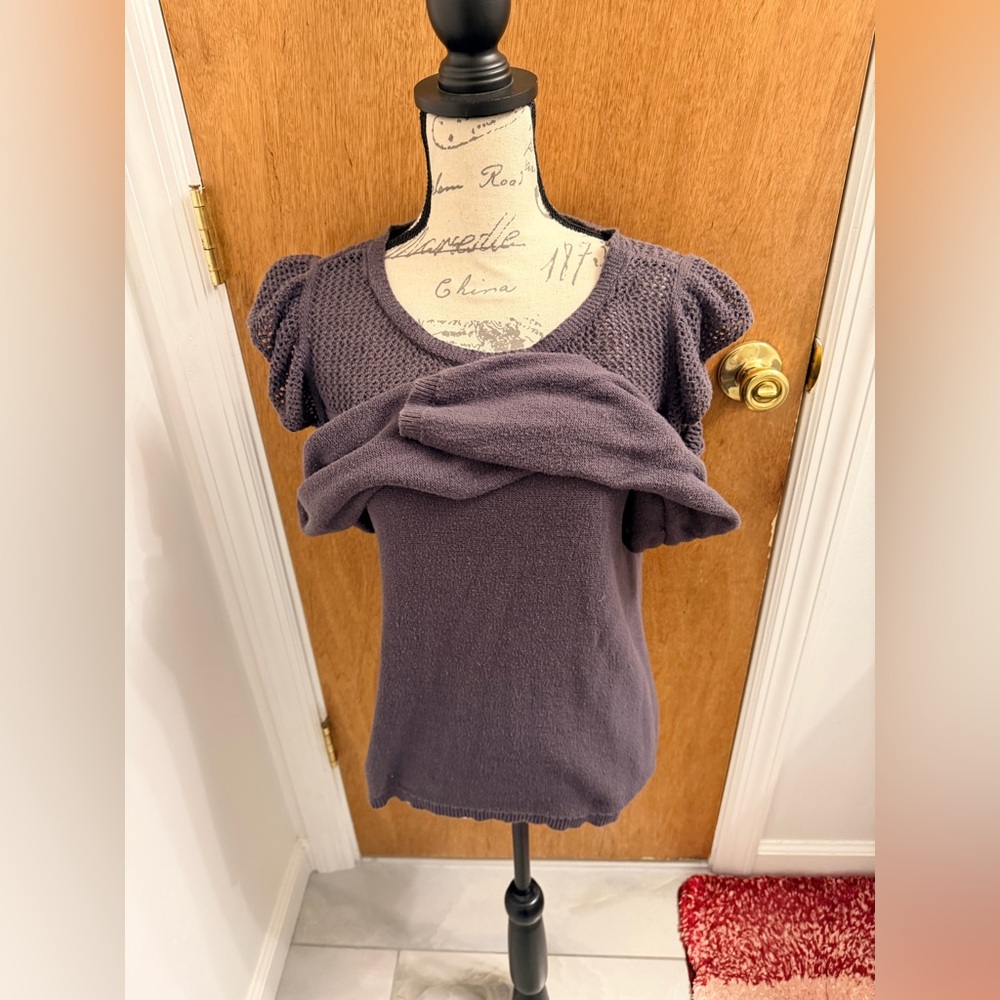 LC Lauren Conrad Cold Shoulder Ruffle Knit Sweater
